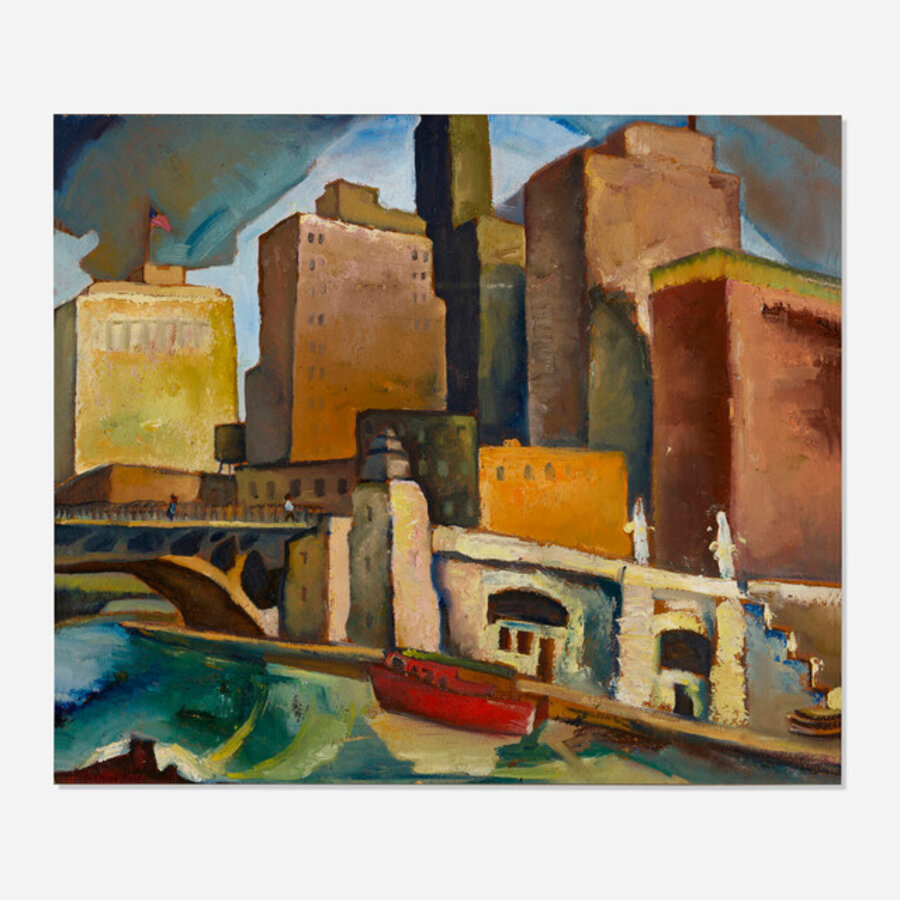 Untitled (Bridge, Boat and Buildings)