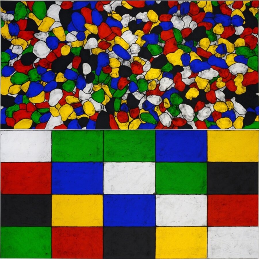 Untitled (all I see are light patterns in 5 colors)