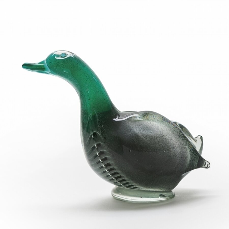 Duck figure in submerged smoked glass