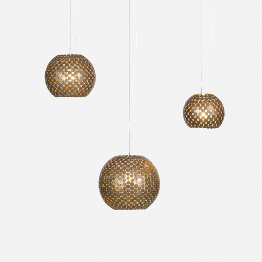 Coin Lamps, Set of Three