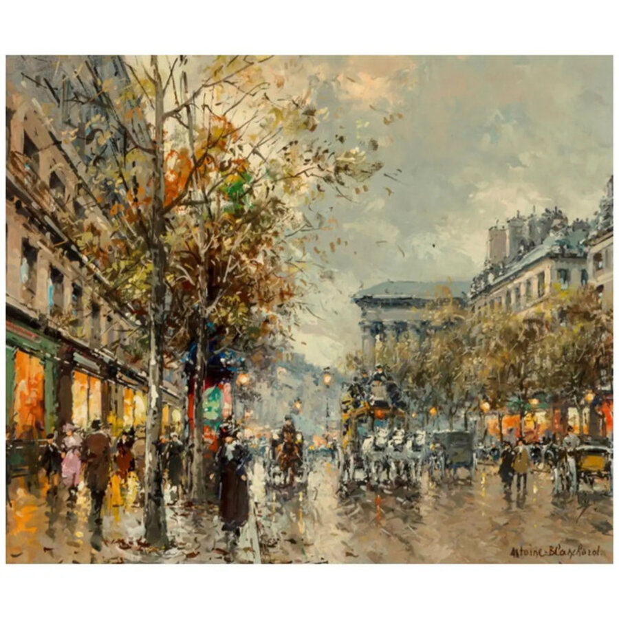 Antoine Blanchard “Boulevard De La Madeleine” 18x21