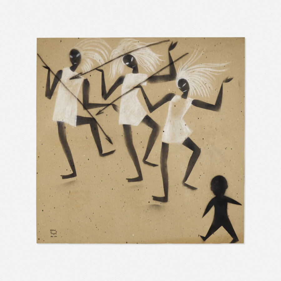 Dancing Figures with Spears