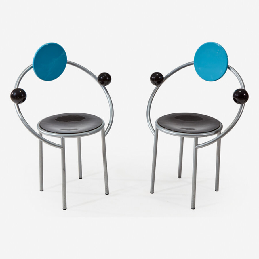 Pair of "First" Chairs, Memphis Milano, Lombardy, Italy
