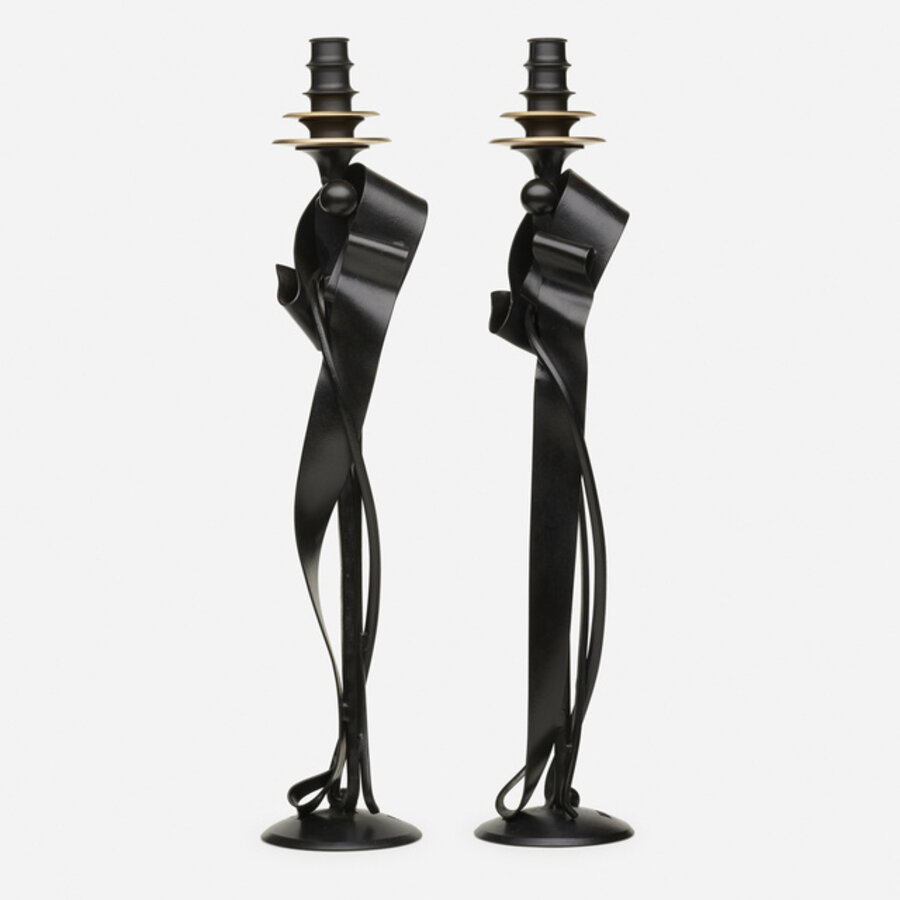 Cloaked Nuance Candleholders, pair