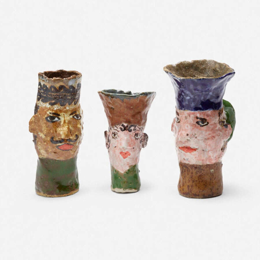 Face goblets (three works)