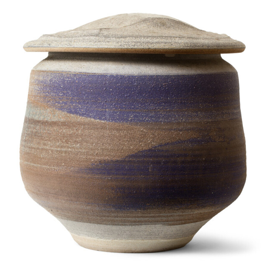 Extremely Large, MASSIVE, Cut-Landscaped Lidded Jar