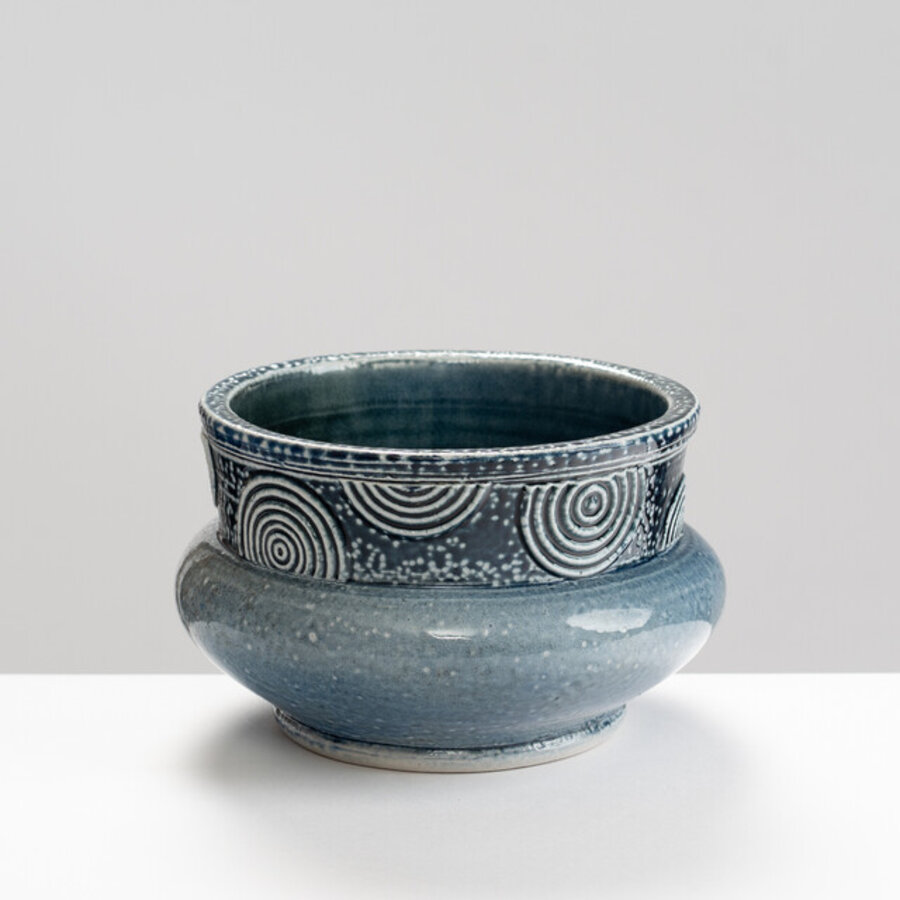 Salt Glazed Bowl With Sprigs