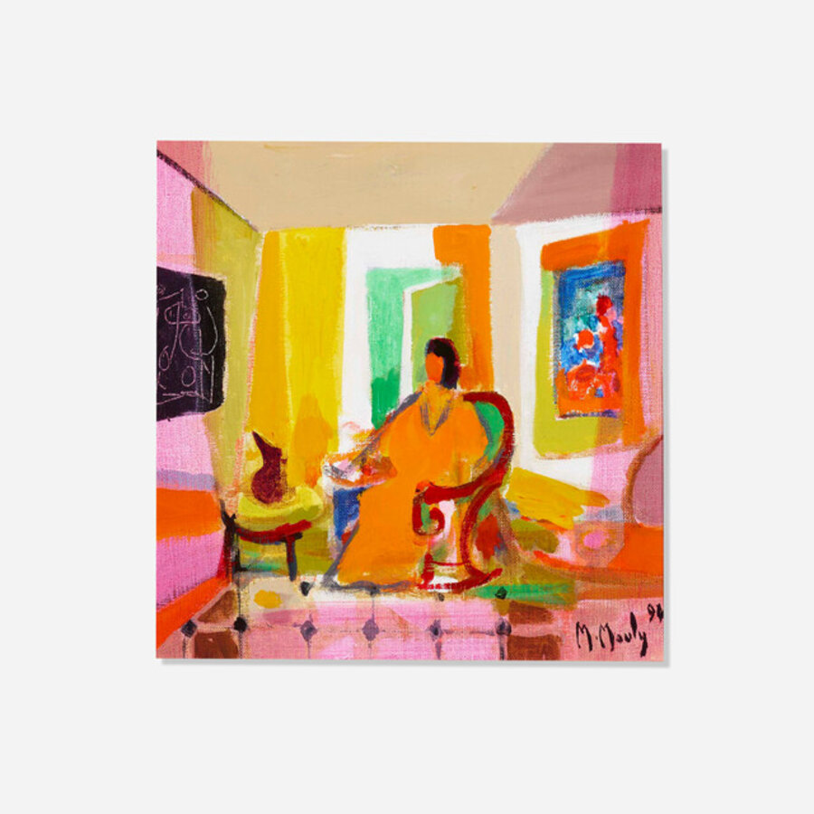 Le salon a la femme en orange