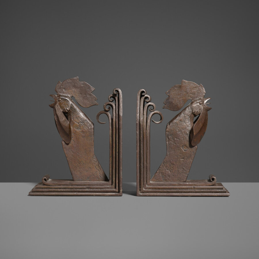 Rooster Bookends, Pair