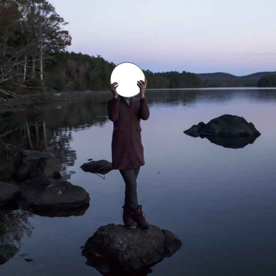 Sadie and the Moon, Lake Megunticook, Maine