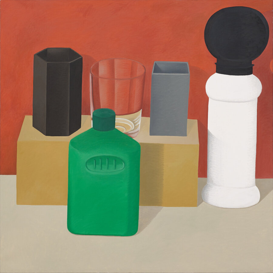 Fondo rosso plastica verde