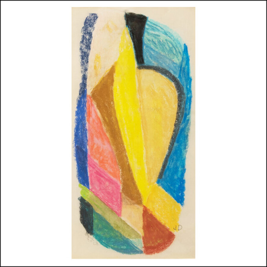 UNTITLED, Abstract Non-Objective Mid-Century Pastel Color Field Drawing