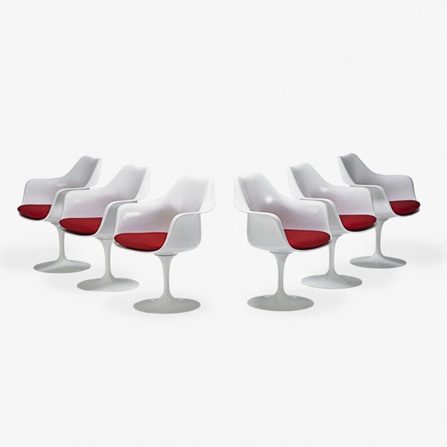Set of six Tulip swivel armchairs, Italy/USA