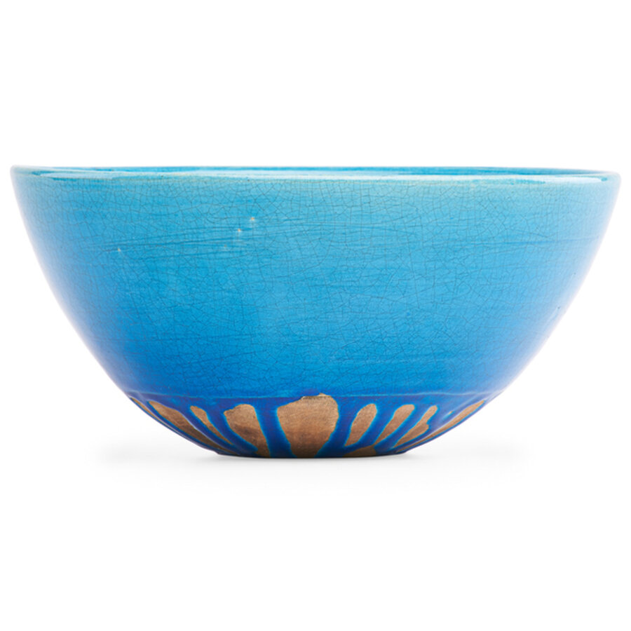Bowl, turquoise drip glaze, Los Angeles, CA
