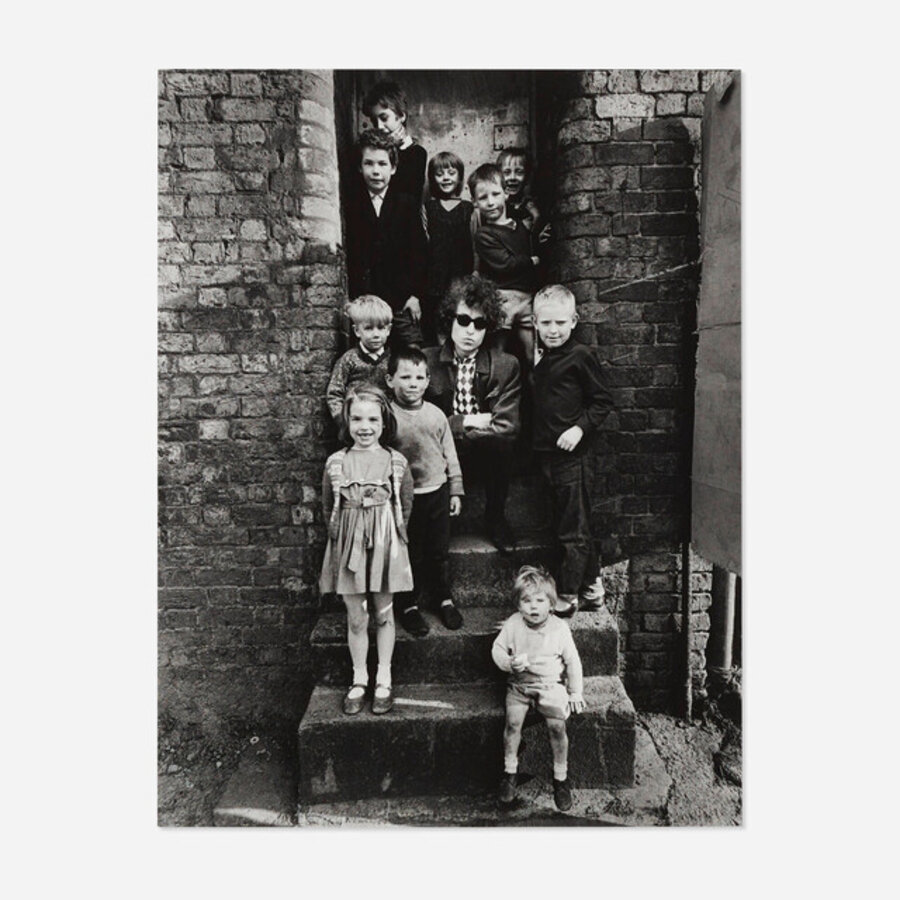 Bob Dylan, (On Steps with Children), Liverpool, England
