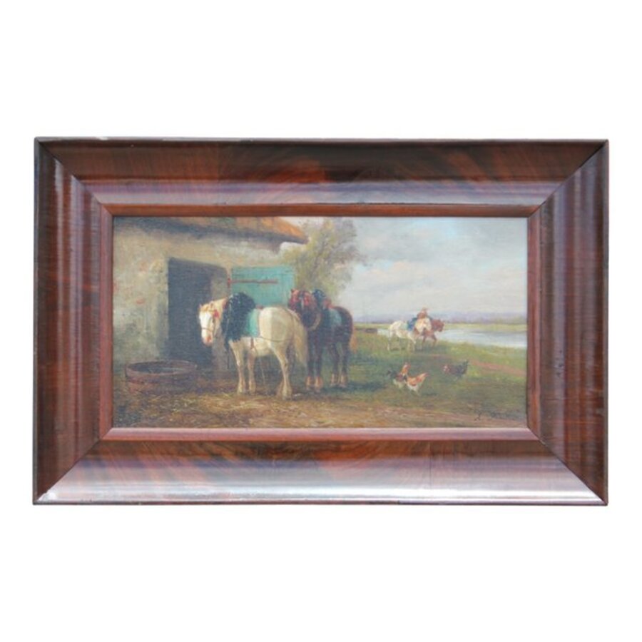 Two Horses in a Realistic Landscape Painting