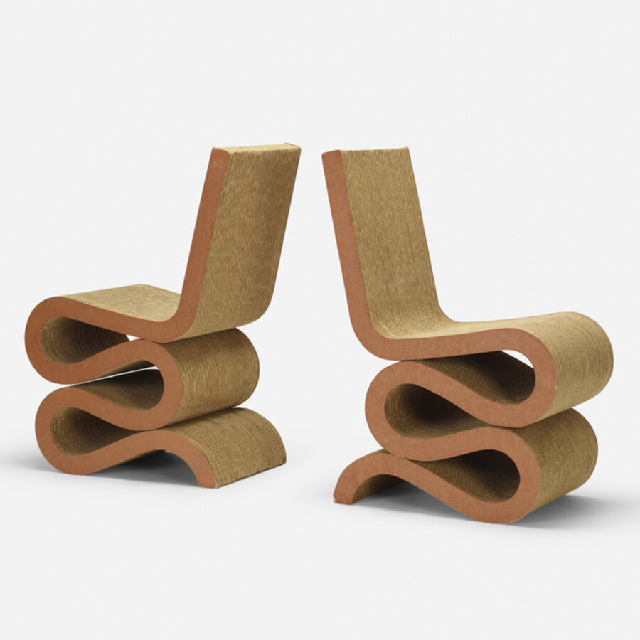 Wiggle chairs, pair