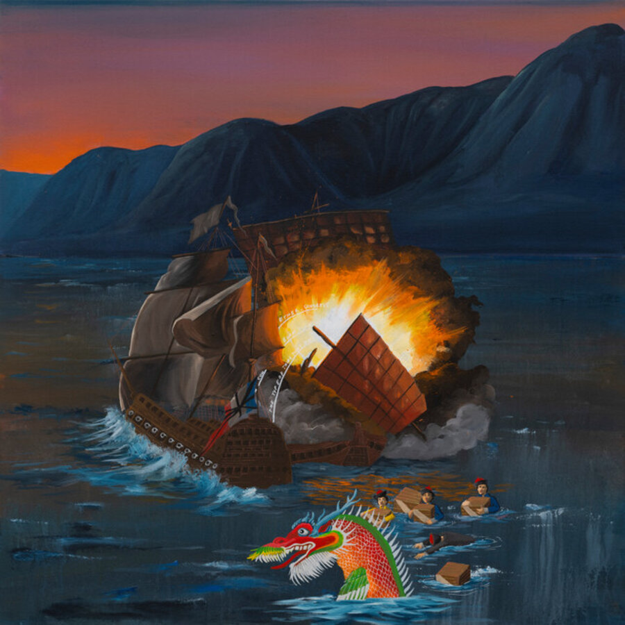 Poor Celine. The cost of exotic goods is fantastic violence. Or, the dragon is alarmed but realizes its appetite is less voracious at the moment, especially when compared to the fire god that moves on water