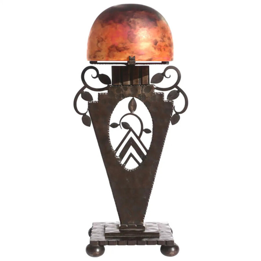 Daum Nancy And Edgar Brandt Art Deco Table Lamp
