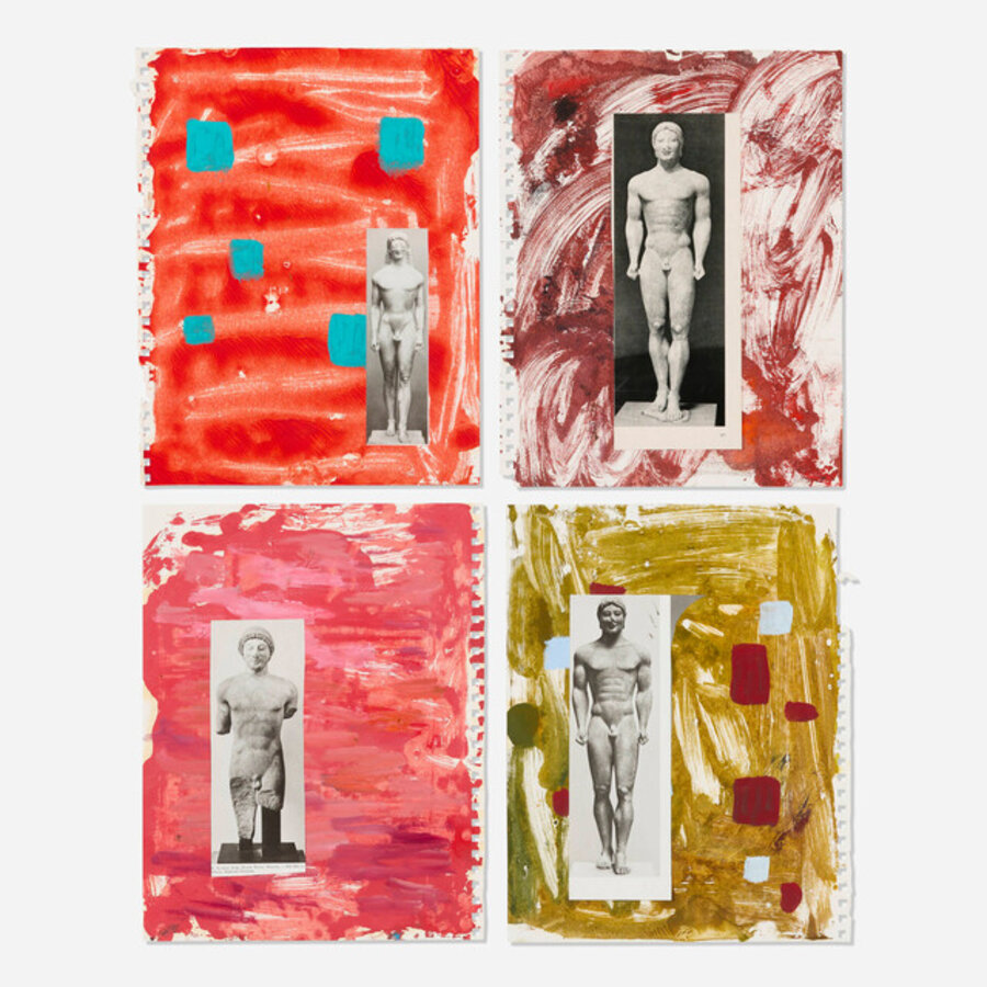 Red and Green Standing Greeks (quadriptych)