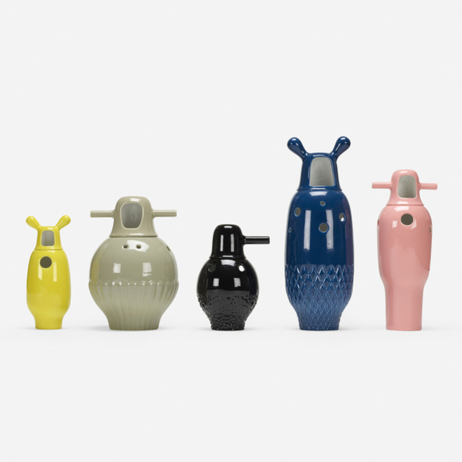 Showtime vases, collection of five