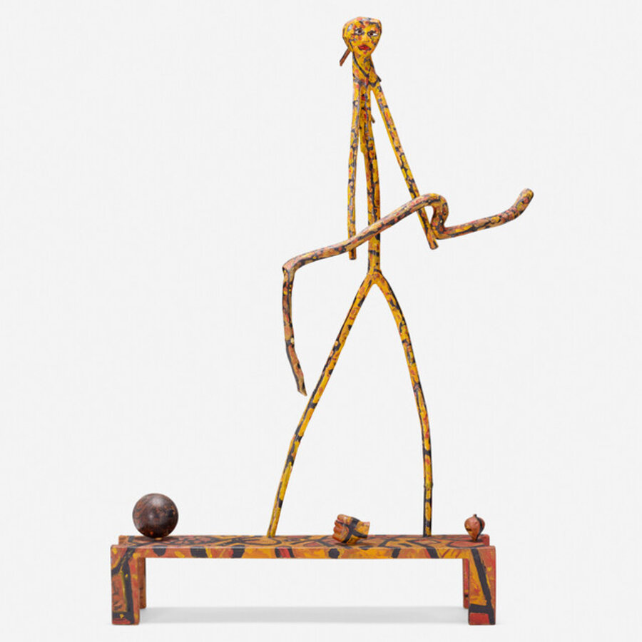 Yellow Figure with Snake