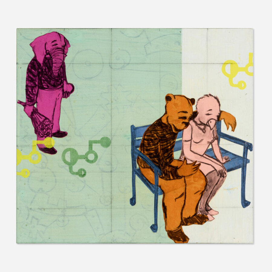Untitled (Man & Woman on Bench, Man in Background)