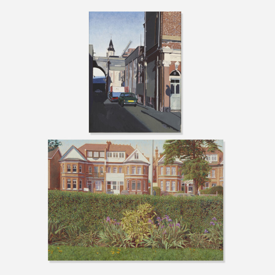 Electric Avenue, Brixton and Houses with Irises, Finchley (two works)