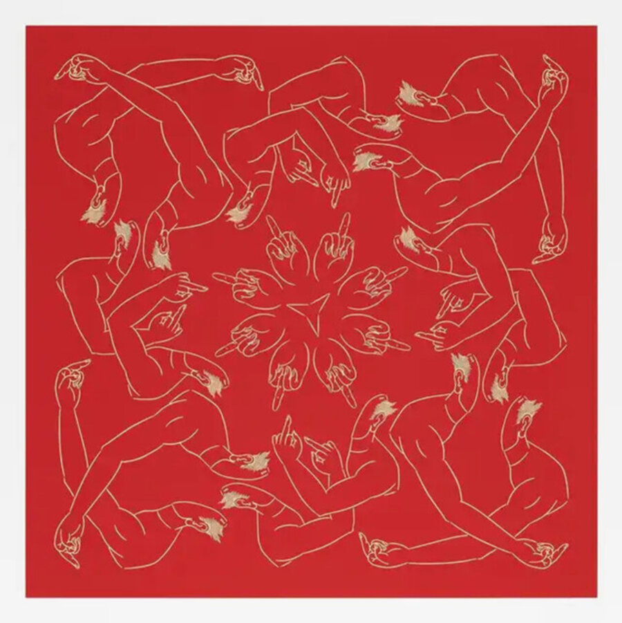 Middle Finger in Red