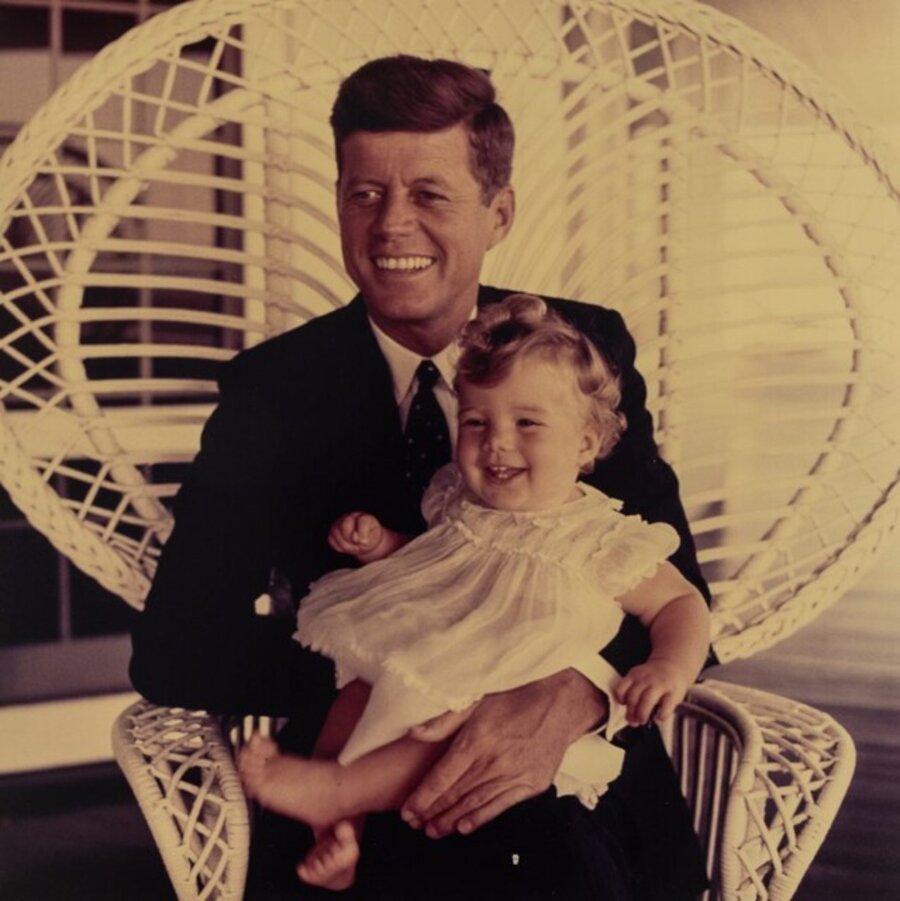 JFK with Caroline on Lap