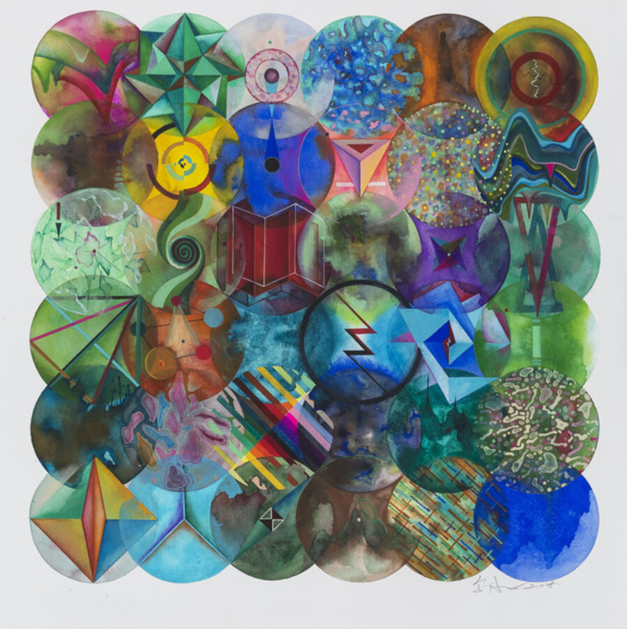 36 Color Balls (Parallelogram 2) 36 颗彩色圆球(倾斜的方形 2)