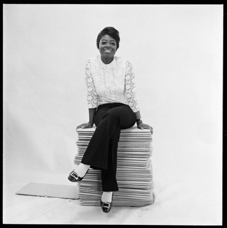 Portrait of Drum cover girl Rosemarie Thompson at the studio in Gray’s Inn road, London, 1966-1967