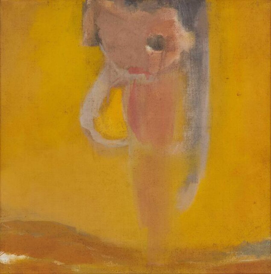 Figur in Ockergelb