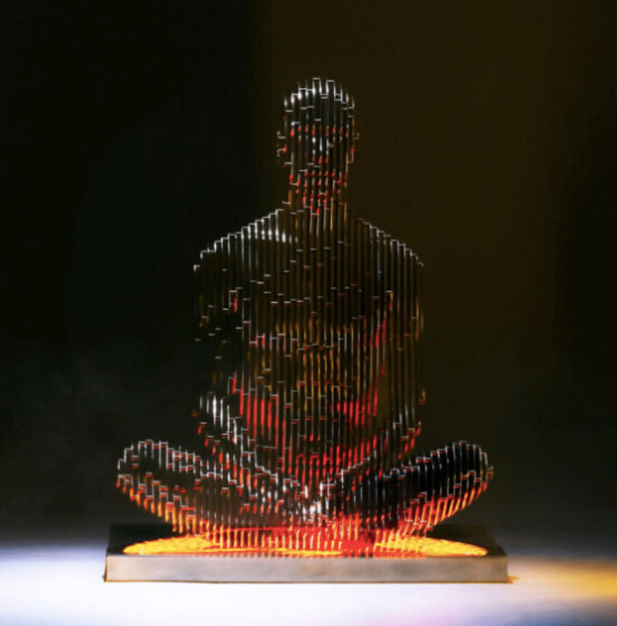 Sitting Man illuminated