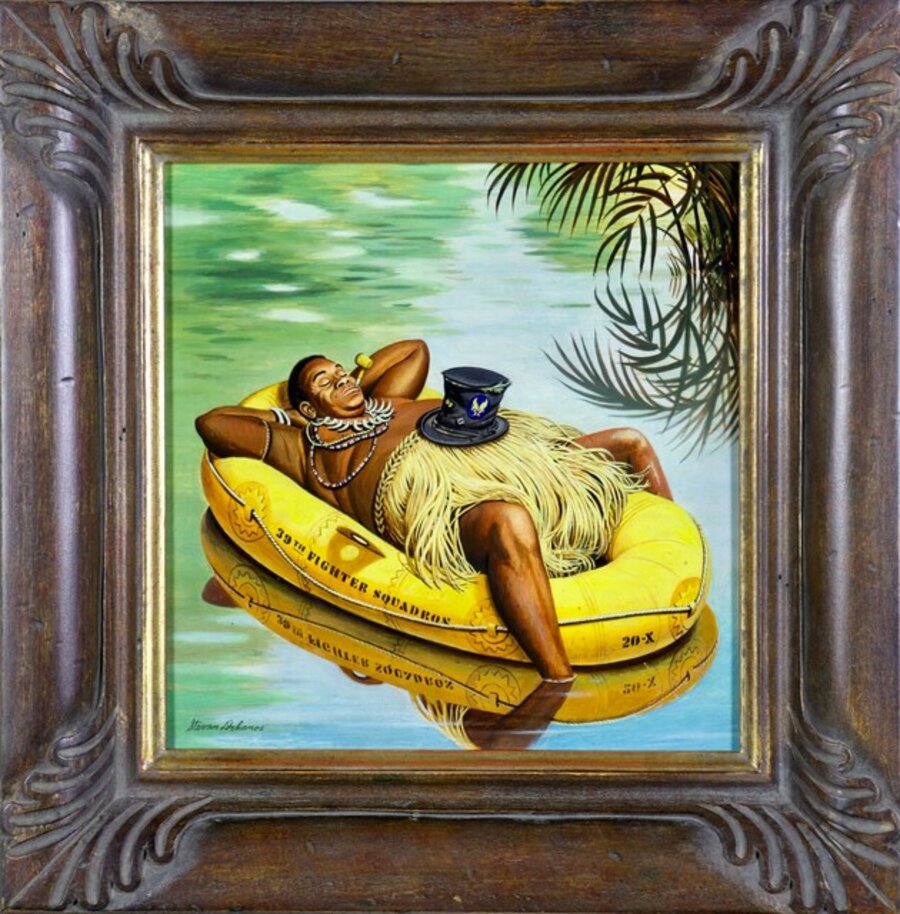 Native in an Army Raft, Post Cover