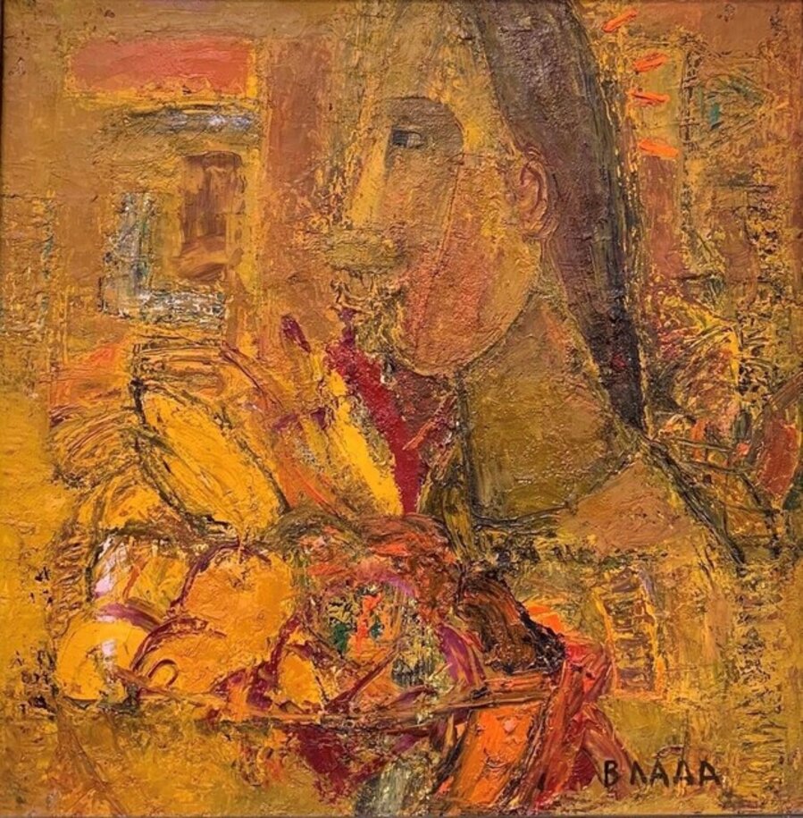 Girl with fruit