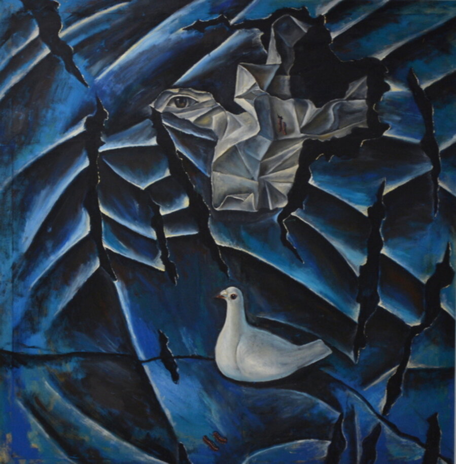 Self-Portrait and a Pigeon