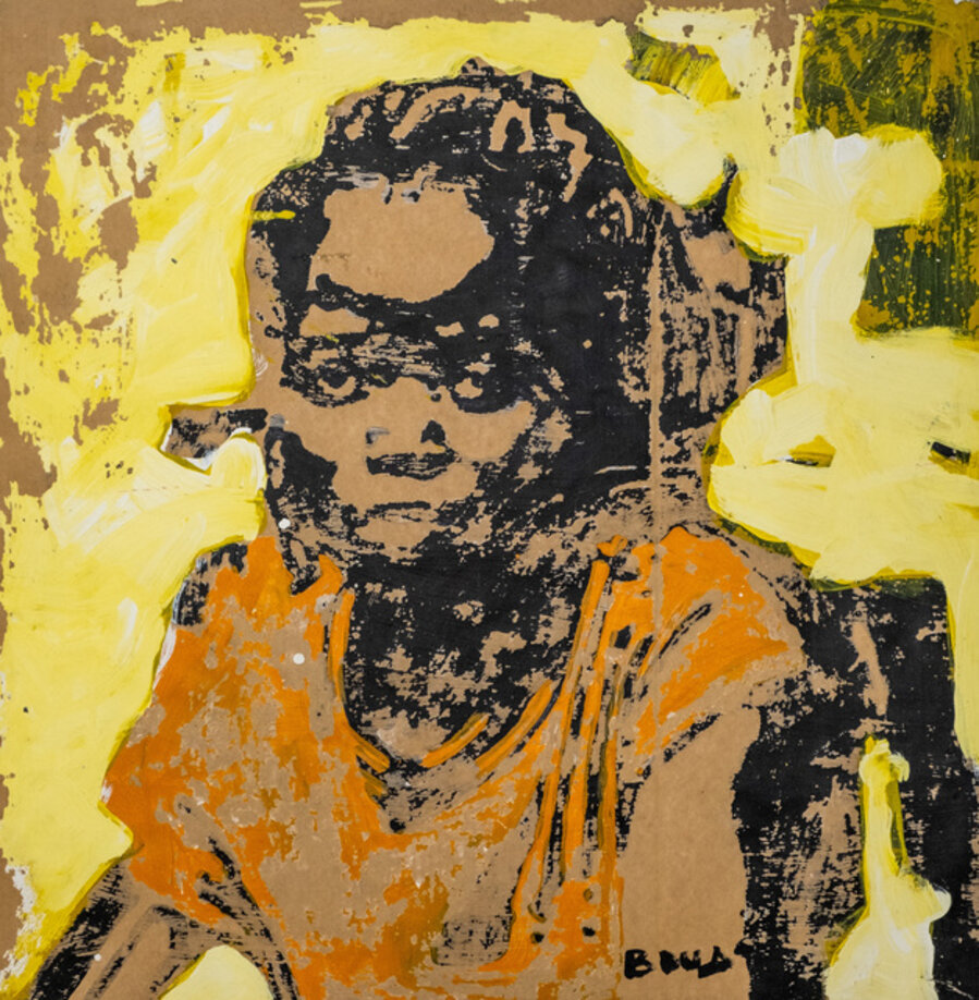 Young people from Yopougon Gesco Abidjan – Jeune femme en orange et jaune