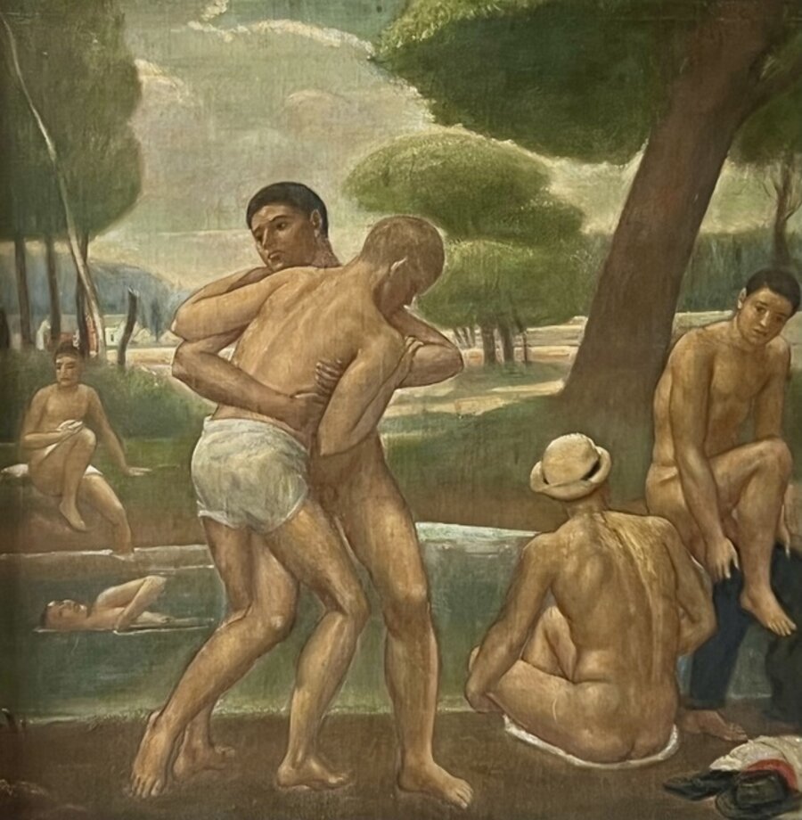"Swimming Hole" WPA 20th Century American Scene Realism Modernism Gay Figurative