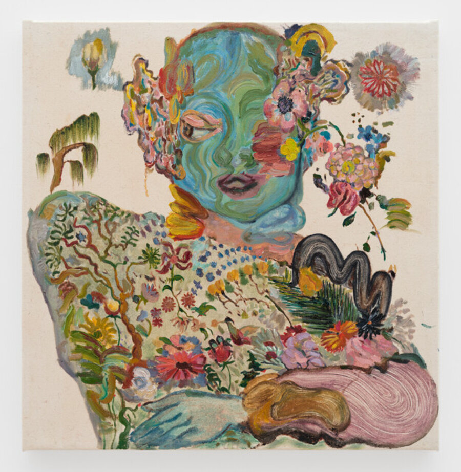 Boy with flower patterned shirt