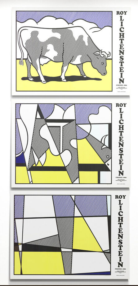 Roy Lichtenstein, ‘Cow Going Abstract Triptych’, 1982