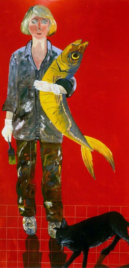Joan Brown, ‘Self Portrait with Fish and Cat’, 1970