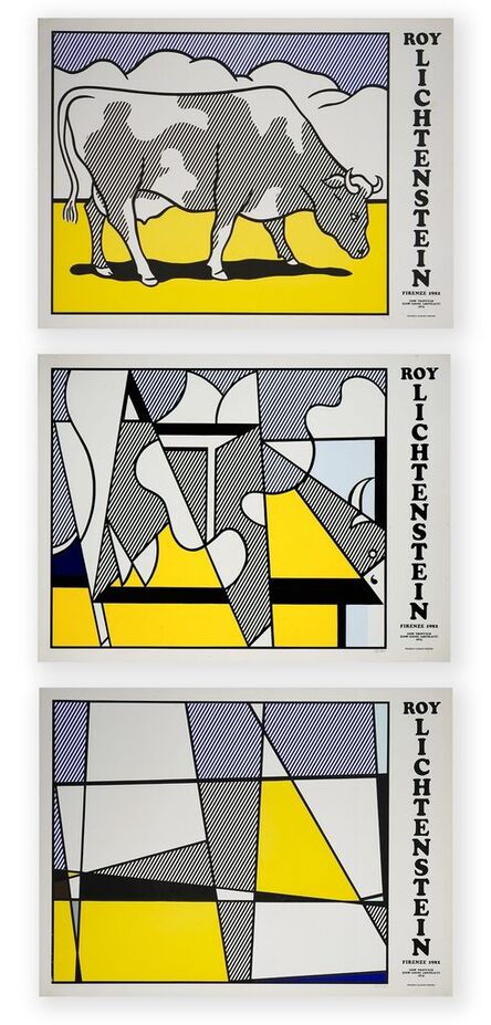 Roy Lichtenstein, ‘Cow Triptych (Cow Going Abstract)’, 1974-1982