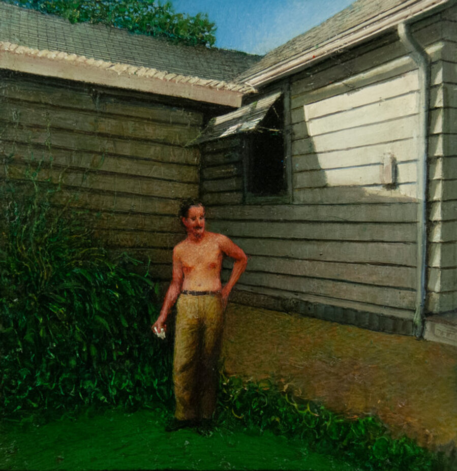 Self-Portrait in Backyard
