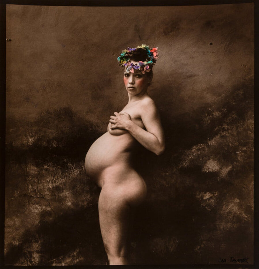 Untitled (Pregnant Woman in a Flower Crown)