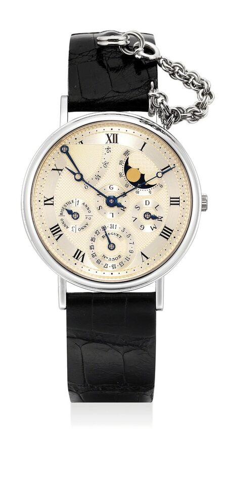Breguet, ‘A fine and attractive white gold perpetual calendar wristwatch with moon phases, leap year indication and power reserve’, Circa 1995