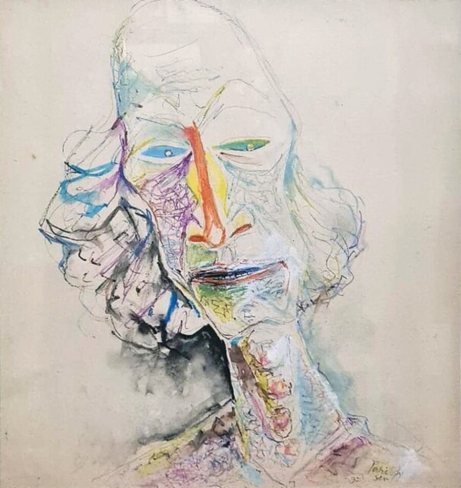 Untitled, Figurative, Mixed Media PaperPasted on Board