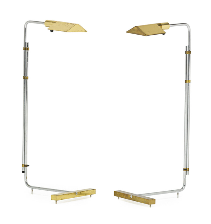 Pair of adjustable floor lamps