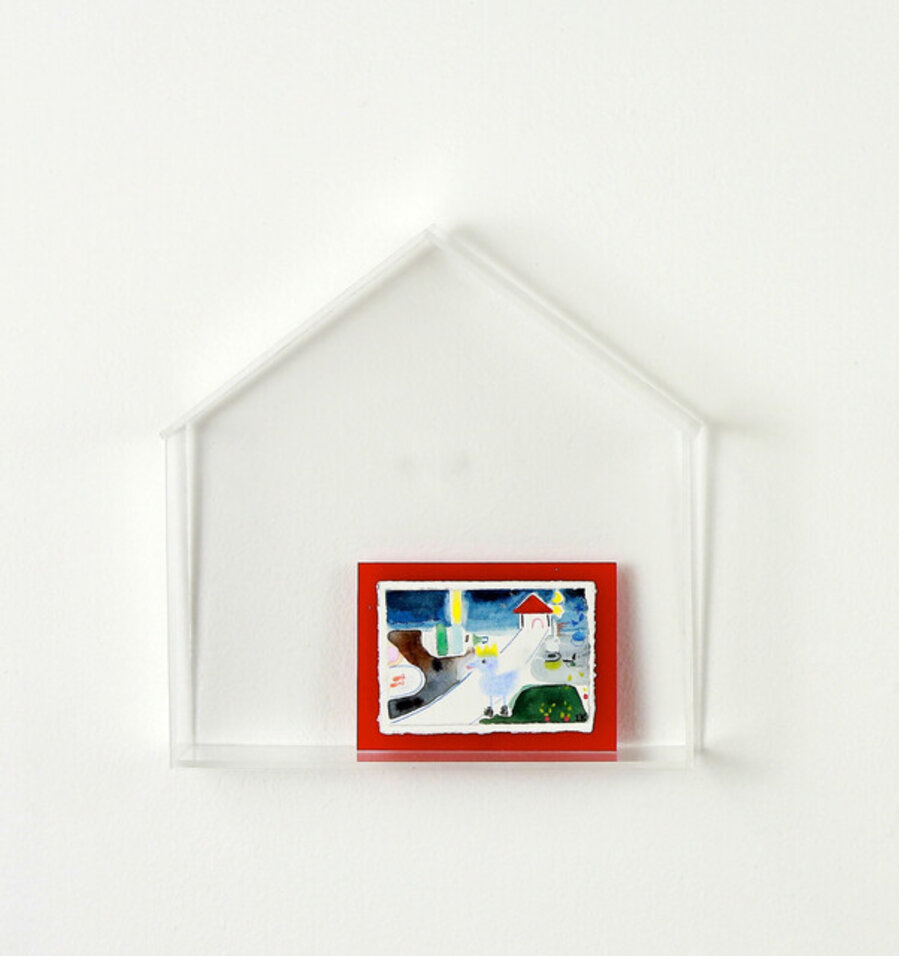 House with Red Frame