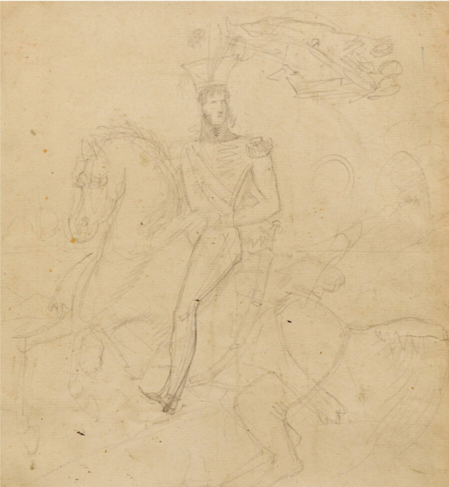 EQUESTRIAN PORTRAIT OF JOACHIM MURAT, 1812 / CHARLES QUINT RECEIVED BY FRANÇOIS IER AT THE ABBEY OF SAINT-DENIS